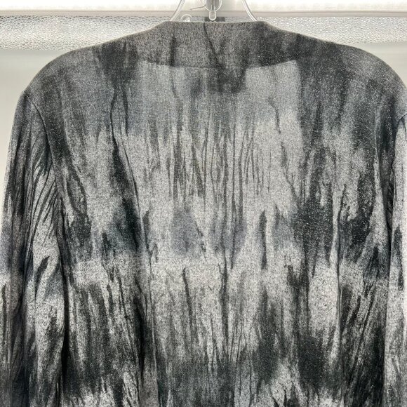 Chico's 3/4 Sleeve Gray Shimmer Open Cardigan Size Small Pockets - Picture 6 of 8